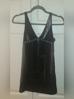 Salvage Black & Silver Mini Dress- Size Small